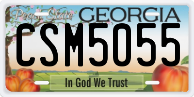GA license plate CSM5055