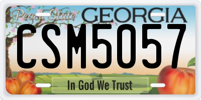 GA license plate CSM5057