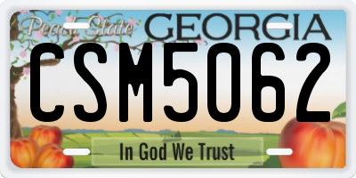 GA license plate CSM5062