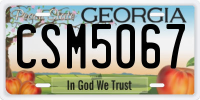 GA license plate CSM5067