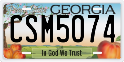 GA license plate CSM5074