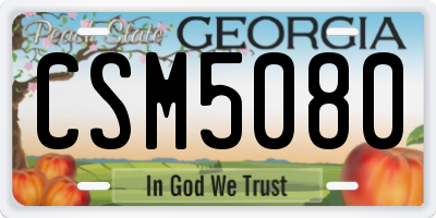 GA license plate CSM5080