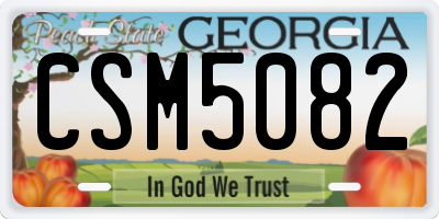 GA license plate CSM5082