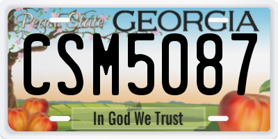 GA license plate CSM5087