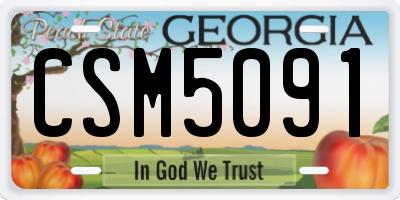 GA license plate CSM5091