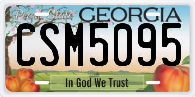 GA license plate CSM5095