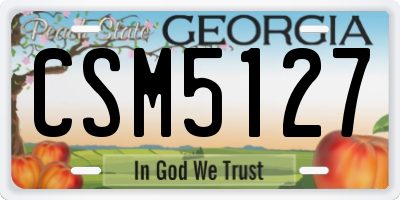 GA license plate CSM5127