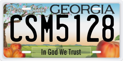 GA license plate CSM5128