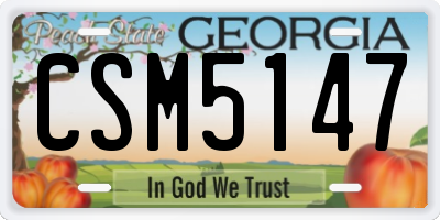 GA license plate CSM5147