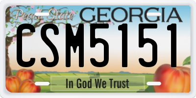 GA license plate CSM5151