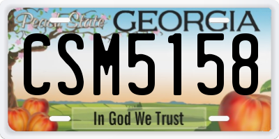 GA license plate CSM5158