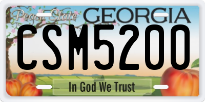GA license plate CSM5200