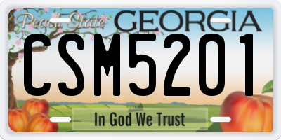 GA license plate CSM5201