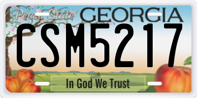 GA license plate CSM5217