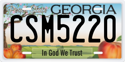 GA license plate CSM5220