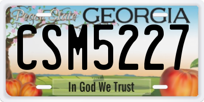 GA license plate CSM5227