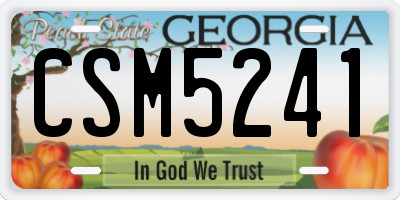 GA license plate CSM5241