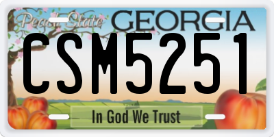 GA license plate CSM5251