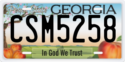 GA license plate CSM5258
