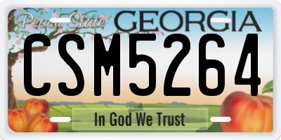 GA license plate CSM5264