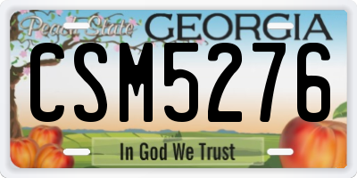 GA license plate CSM5276