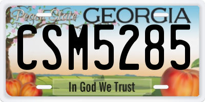 GA license plate CSM5285