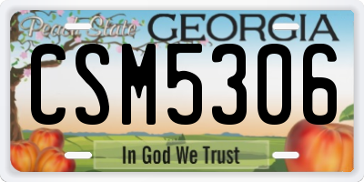 GA license plate CSM5306