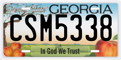 GA license plate CSM5338