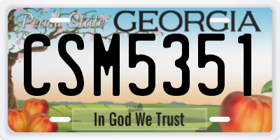 GA license plate CSM5351