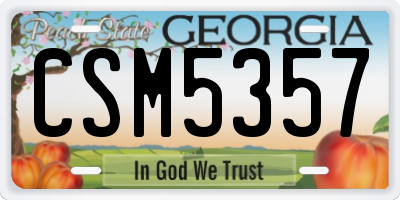 GA license plate CSM5357