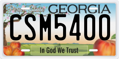 GA license plate CSM5400