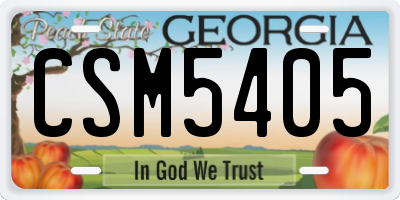 GA license plate CSM5405
