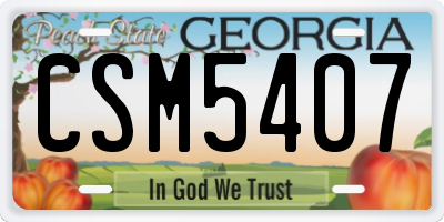GA license plate CSM5407