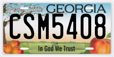 GA license plate CSM5408