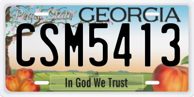 GA license plate CSM5413