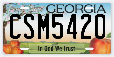 GA license plate CSM5420