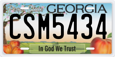 GA license plate CSM5434