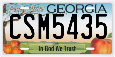 GA license plate CSM5435