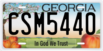 GA license plate CSM5440