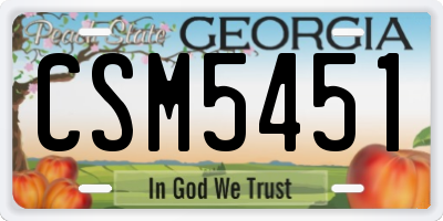 GA license plate CSM5451