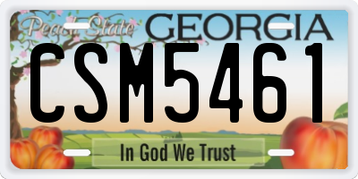 GA license plate CSM5461