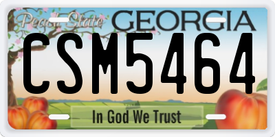 GA license plate CSM5464