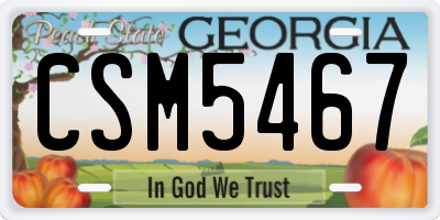 GA license plate CSM5467