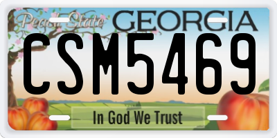 GA license plate CSM5469