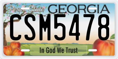 GA license plate CSM5478