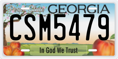 GA license plate CSM5479