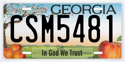 GA license plate CSM5481