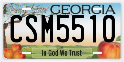 GA license plate CSM5510