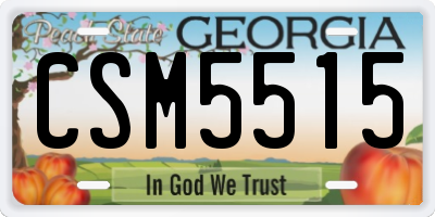 GA license plate CSM5515