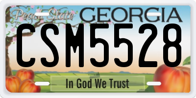 GA license plate CSM5528